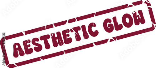 Striking Maroon Rectangular Stamp Imprint Displaying Bold Aesthetic Glow Text for Visual Impact