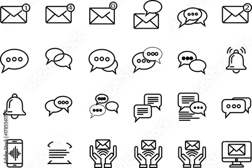 Social media network icons vector set for business communication and web design