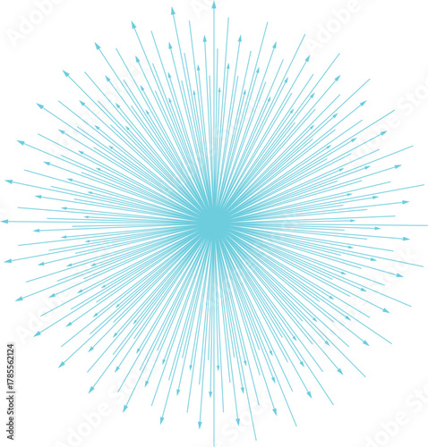 Teal Arrow Burst Pattern Radiating Outward on White Background abstract