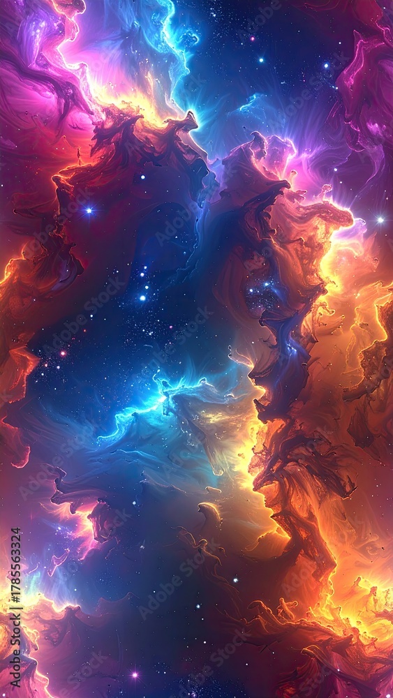 Obraz premium Colorful nebulous cosmos, swirling clouds of space dust