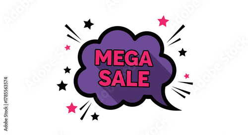 Grab incredible deals now with this vibrant mega sale announcement!