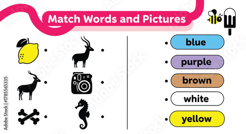 Fun educational matching game for kids learning colors and objects