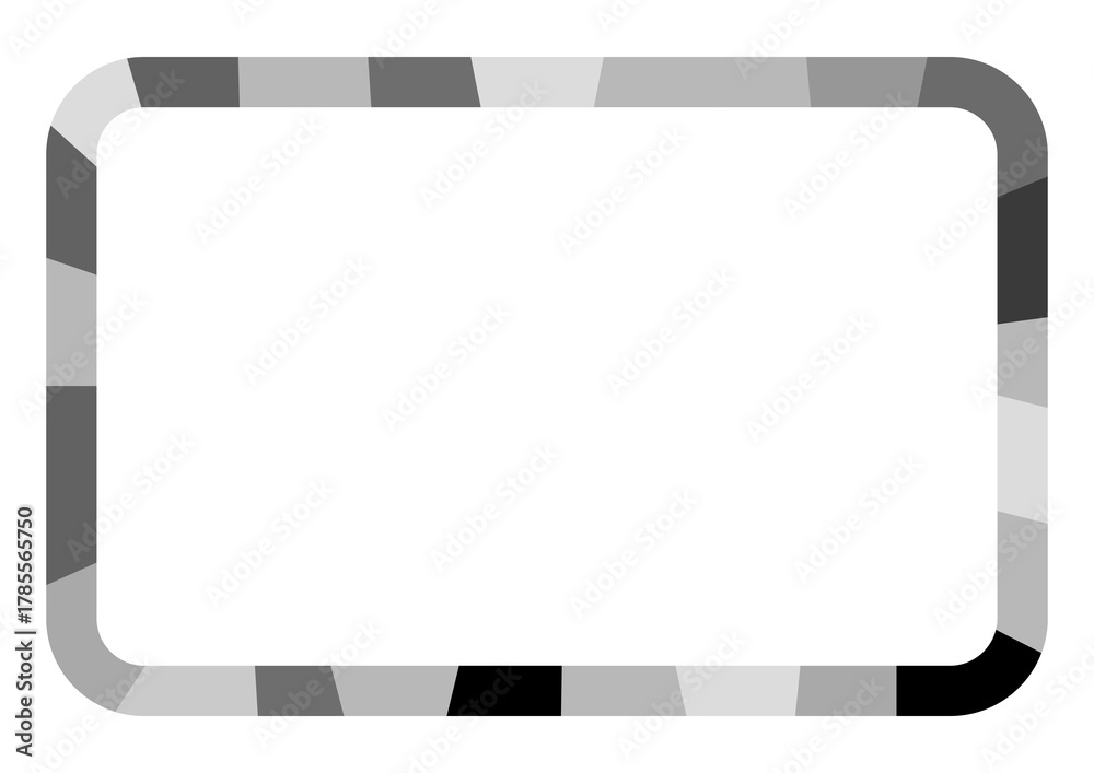 Fototapeta premium モノクロのモザイク柄で囲まれた角丸長方形フレーム