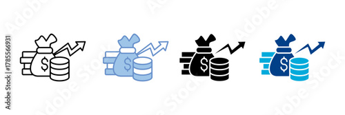Profit  Icon Set Multiple Style Collection