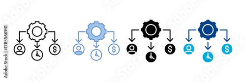 Allocation  Icon Set Multiple Style Collection