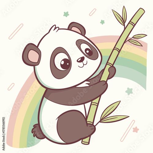 panda and bamboo