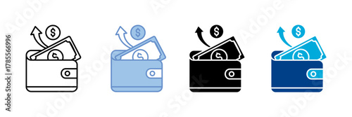 Expenses  Icon Set Multiple Style Collection