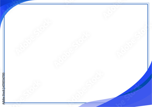 Elegant blue curved frame with gradient tones, suitable for certificates, reports, and formal presentations.