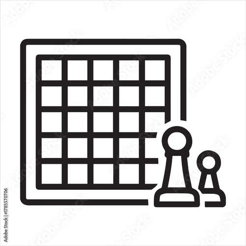 Game board outline icon vector