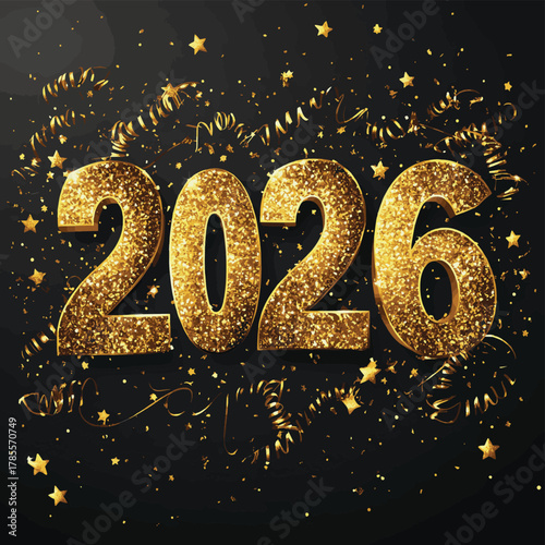 Happy New Year 2026, New Year background, banner, poster design