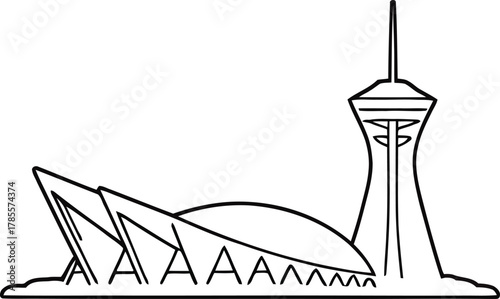 Kuala Lumpur City Outline Silhouette Malaysia Vector Kuala Lumpur Tower Stadium Design