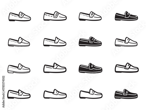 Loafers line art classic comfortable daily wear