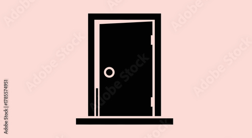 Minimalist Door Silhouette Icon for Entryway and Interior Design Concepts