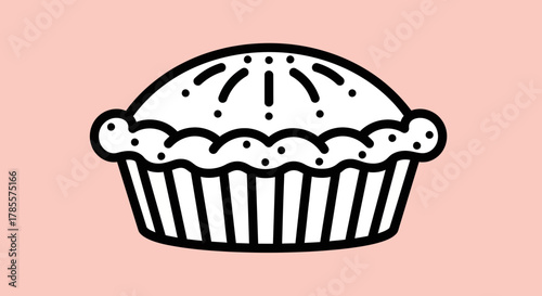 Freshly Baked Pie Silhouette Icon for Bakery and Dessert Designs