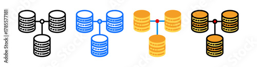 Database Connection Icon Collection Set Multiple Style