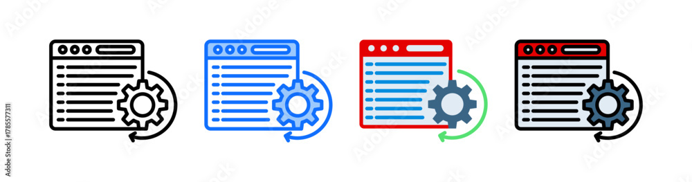 Web Optimization Icon Collection Set Multiple Style