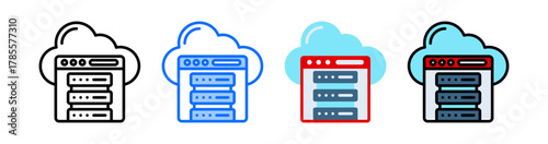 Cloud Hosting Icon Collection Set Multiple Style