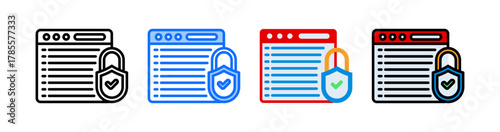 Web Security Icon Collection Set Multiple Style