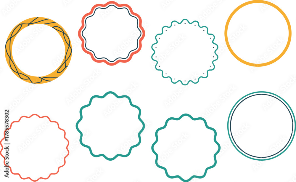 Obraz premium Elegant circle frames for logos and branding projects in various colors and s