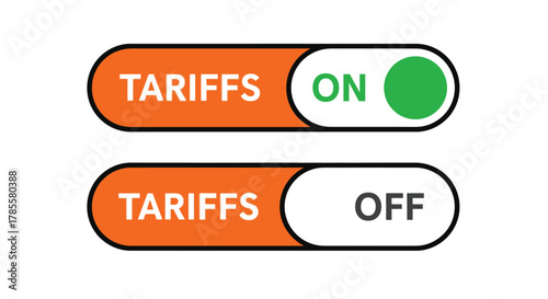 Toggle switch for tariffs on or off, representing economic decisions