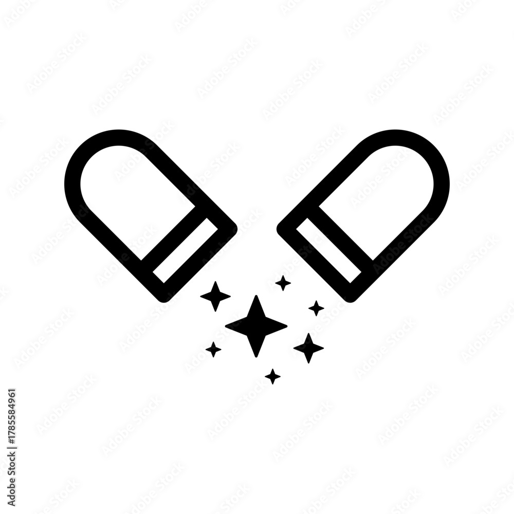 Fototapeta premium Magic capsule vector icon
