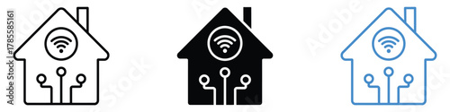 Smart home icon vector. comfort, efficiency, connectivity and innovative home solution symbol. vector illustration.