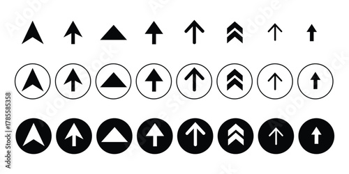 Collection of flat cursor arrows up icon vector. navigation, direction symbol. vector illustration.