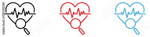 Pulse heart check up icon vector. health checkup and medical research symbol. vector illustration.