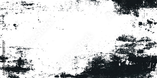 Abstract black ink splatter texture on white background with high resolution grunge distressed overlay for design.