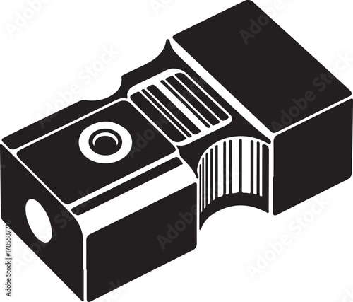 black silhouette of sharpener on white background, vector