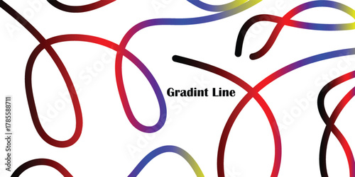Vibrant Abstract Gradient Wavy Lines on White Background