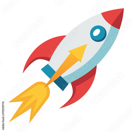 Rocket with Upward Arrow - Business Growth and Progress Icon