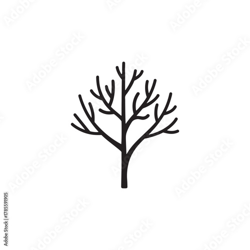 Minimalist abstract tree logo with black branches