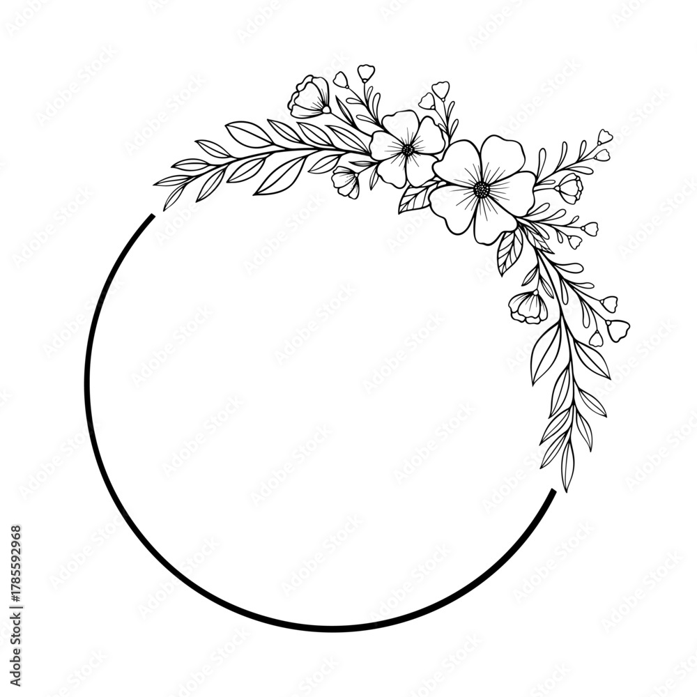 Obraz premium Flower frame vector illustration