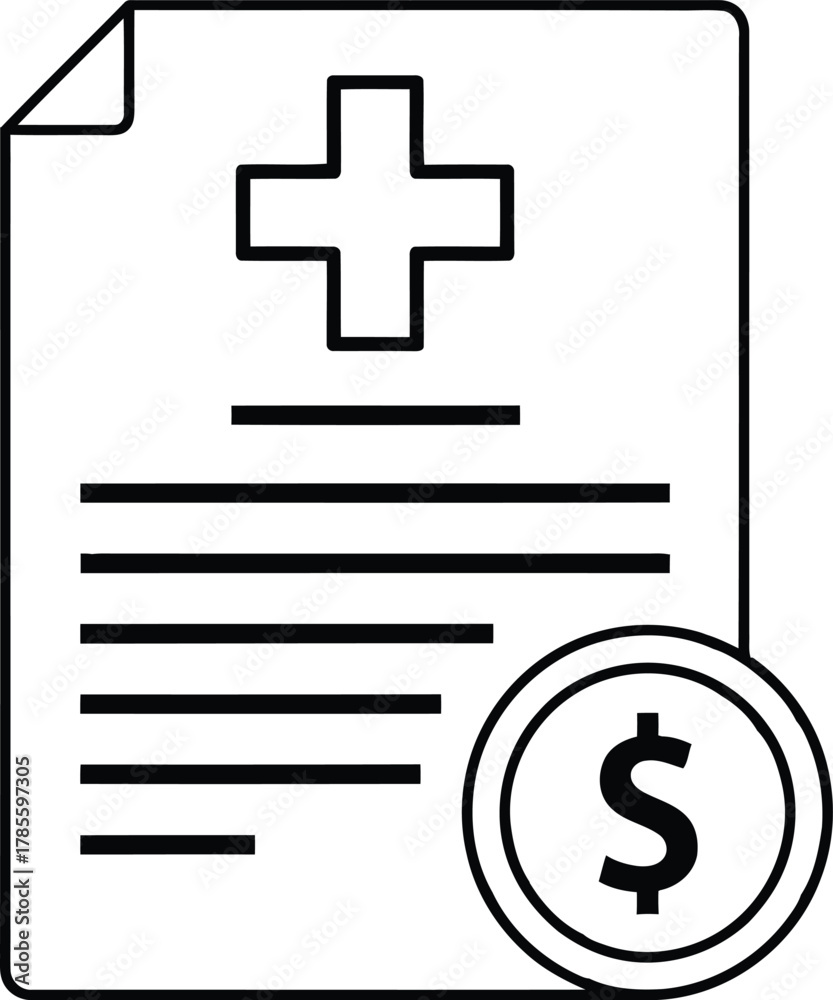 Fototapeta premium Healthcare costs document Vector