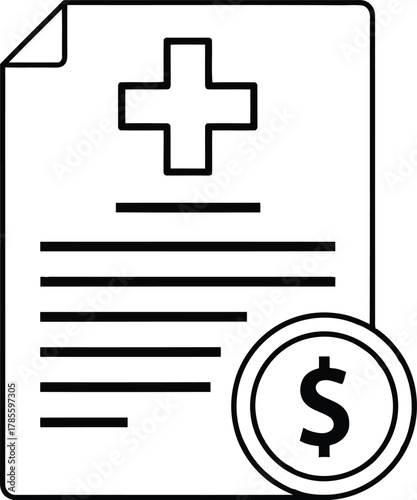 Healthcare costs document Vector