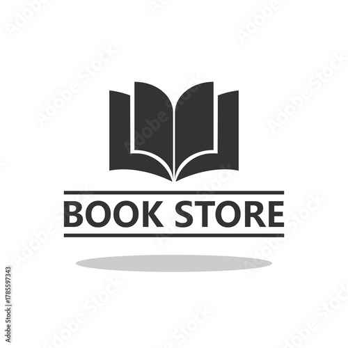 Book store logo with shadow