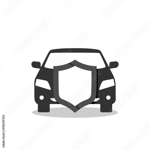  Car shield icon with shadow