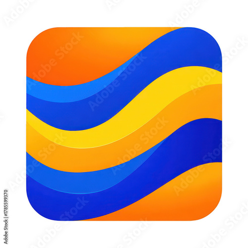 Abstract Blue Yellow Orange