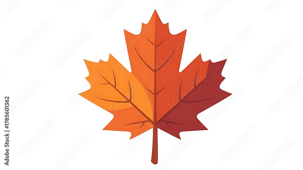 Fototapeta premium Autumn maple leaf icon with vibrant fall colors for designs
