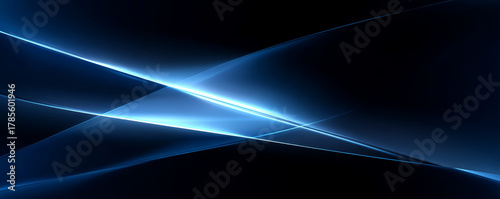 Abstract light wave blue glow dark background neon line smooth curve energy beam futuristic design motion blur evokes calm