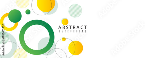 Green and yellow circle banner background. Vector abstract graphic design banner pattern background template. suit for bussines, banners