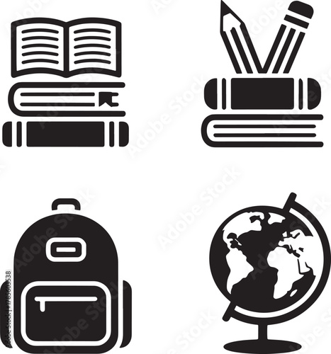 Stacked books vector icon illustration featuring learning studying and education