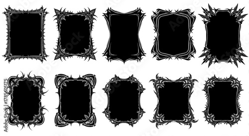 Frame vector set with ornate gothic borders