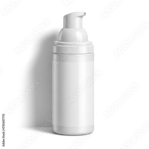 White Plastic Pump Bottle with Sleek Design Suitable for Personal Care or Skincare Products
