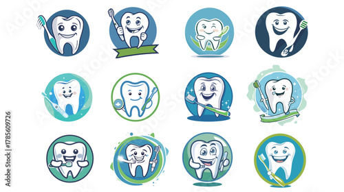 Modern dental clinic logo design with tooth symbol