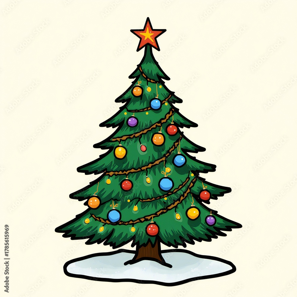 Fototapeta premium christmas tree vector illustration