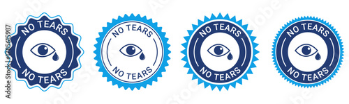 No Tears Badges Set of 4 Gentle Tear Free Safe Eye Care Labels for Baby and Sensitive Products