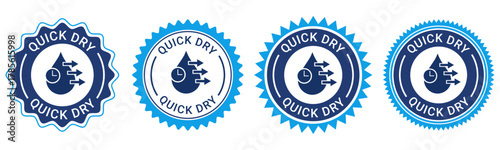 Quick Dry Badge Design Set Vintage Black and White Circular Logos