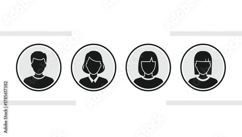 User Profile Avatars Set. Default Account Icon Silhouettes for Male and Female Users. Vector Illustration.